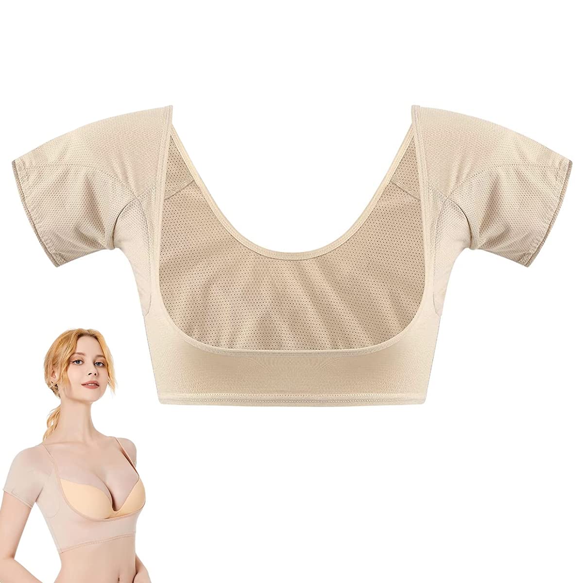HANNEA Underarm Sweat Vest, Underarm Sweat Pad for Women Girls, Breathable Armpit Sweat Pads Washable Padded Sweat Guard Vest (Size M, Suit for 45-60kg) HANNEA Underarm Sweat Vest, Underarm Sweat Pad for Women Girls, Breathable Armpit Sweat Pads Washable Padded Sweat Guard Vest (Size M, Suit for 45-60kg)